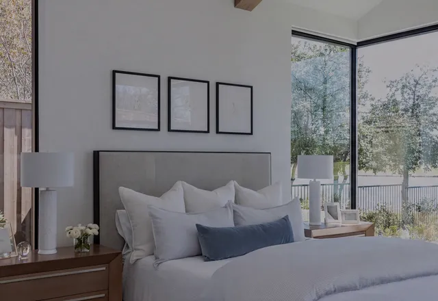 a bedroom with a comfortable king-size bed
